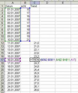 Excel-Trend-Beispiel
