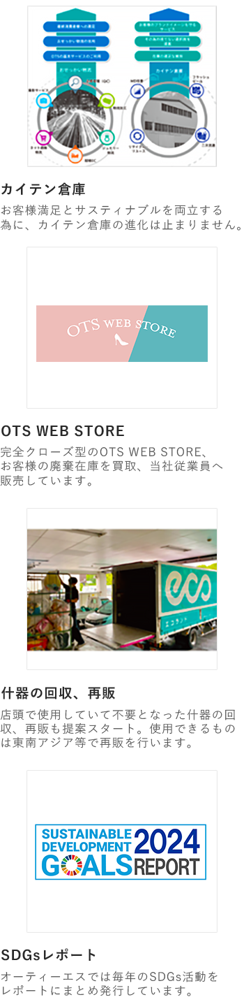 カイテン倉庫・OTS WEB STORE・什器の回収、再販・SDGsレポート